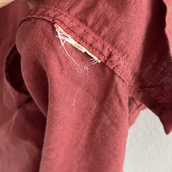 Abercrombie & Fitch Stretch Linen Blend Front Button Collar Shirt XS - Picture 5 of 7